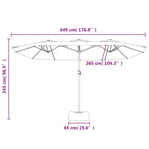 Dvostruki suncobran antracit 449 x 265 cm - Antracit 1 Cijena
