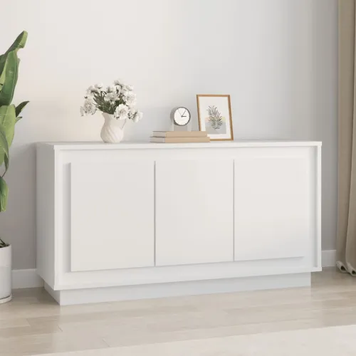 Komoda bijela 102 x 35 x 55 cm od konstruiranog drva - Bijela 1 Bijela Cijena