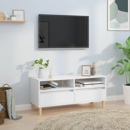 TV ormarić bijeli 100 x 34,5 x 44,5 cm od konstruiranog drva - Bijela 1 100 cm Cijena