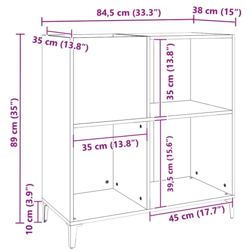 Ormarić za ploče bijeli 84,5 x 38 x 89 cm od konstruiranog drva - Bijela Cijena