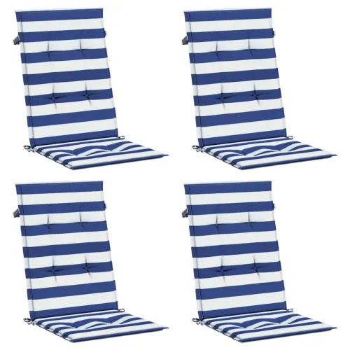 Jastuci za visoku stolicu 4 kom plavo-bijele pruge od tkanine - Plava i bijela 120 x 50 x 3 cm 4 Cijena