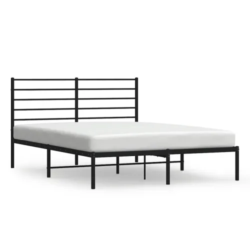 Metalni okvir za krevet s uzglavljem crni 120x200 cm - Crna 120 x 200 cm s uzglavljem Cijena
