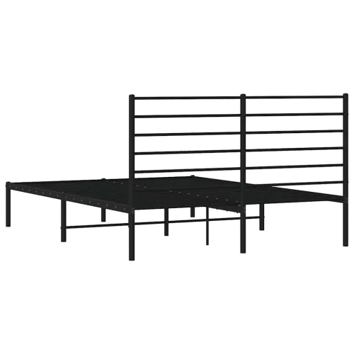Metalni okvir za krevet s uzglavljem crni 120x200 cm - Crna 120 x 200 cm s uzglavljem Cijena