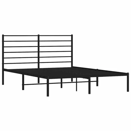 Metalni okvir za krevet s uzglavljem crni 120x200 cm - Crna 120 x 200 cm s uzglavljem Cijena