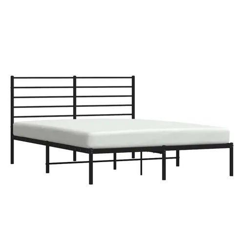 Metalni okvir za krevet s uzglavljem crni 120x200 cm - Crna 120 x 200 cm s uzglavljem Cijena