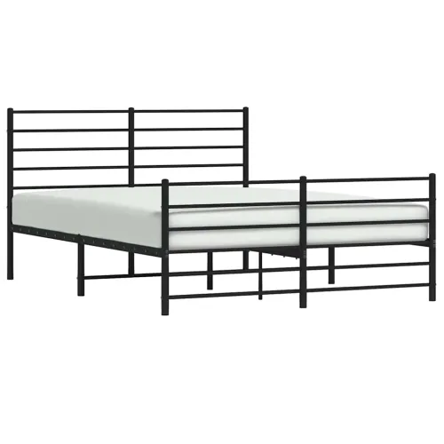Metalni okvir kreveta uzglavlje i podnožje crni 120x190 cm - Crna 120 x 190 cm s uzglavljem i podnožjem Cijena