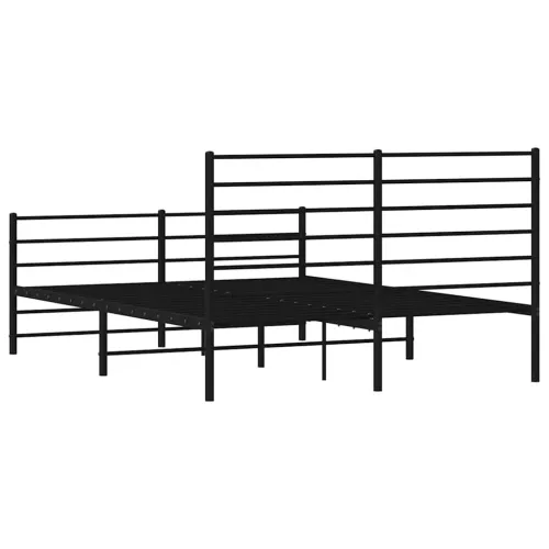 Metalni okvir kreveta uzglavlje i podnožje crni 120x190 cm - Crna 120 x 190 cm s uzglavljem i podnožjem Cijena