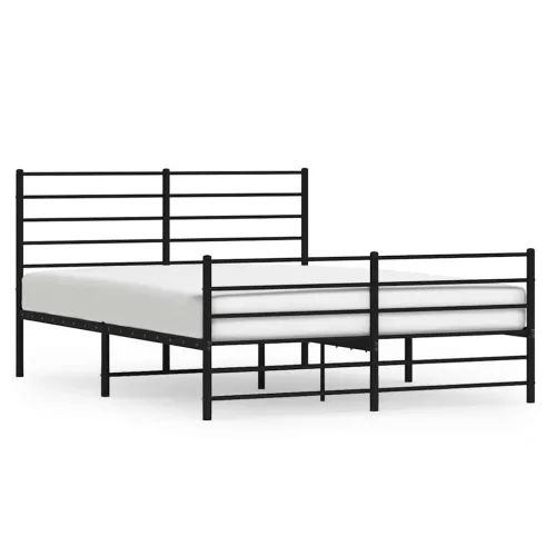 Metalni okvir kreveta uzglavlje i podnožje crni 120x190 cm - Crna 120 x 190 cm s uzglavljem i podnožjem Cijena