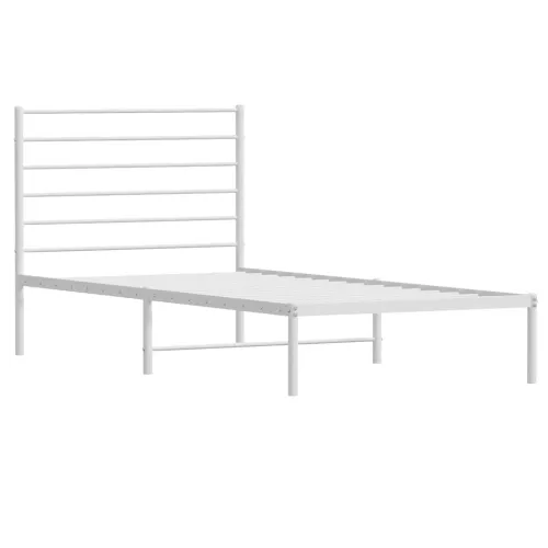 Metalni okvir za krevet s uzglavljem bijeli 90x200 cm - Bijela 90 x 200 cm s uzglavljem Cijena