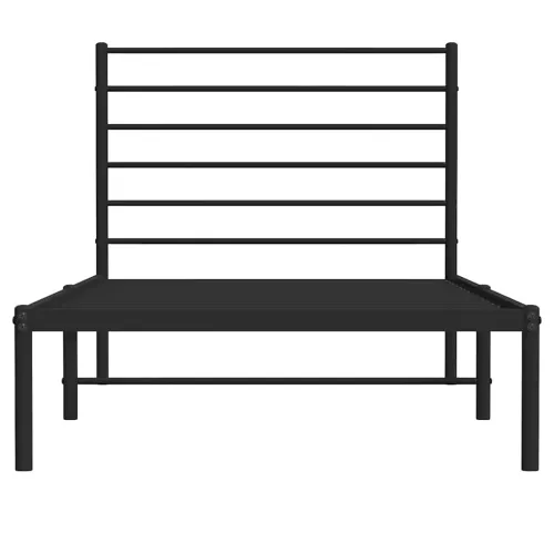 Metalni okvir za krevet s uzglavljem crni 90x190 cm - Crna 90 x 190 cm s uzglavljem Cijena