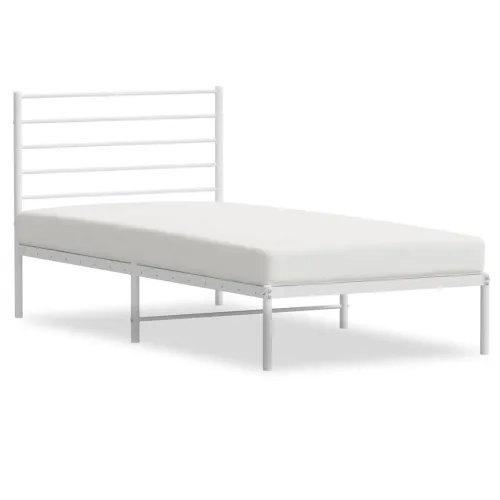 Metalni okvir za krevet s uzglavljem bijeli 90 x 190 cm - Bijela 90 x 190 cm s uzglavljem Cijena