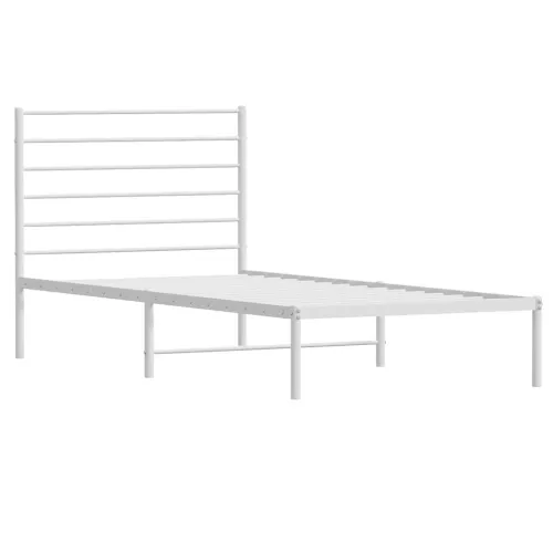 Metalni okvir za krevet s uzglavljem bijeli 90 x 190 cm - Bijela 90 x 190 cm s uzglavljem Cijena