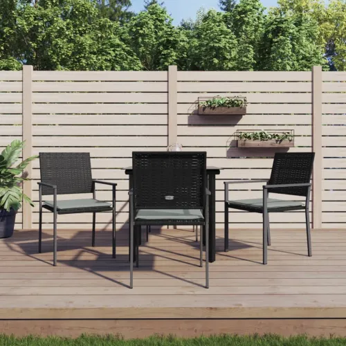Vrtna garnitura - 5-dijelni vrtni blagovaonski set s jastucima poliratan i čelik - Dužina stola 80 cm 4 Da Cijena