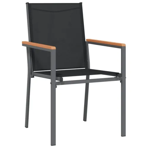 Vrtna garnitura - 5-dijelni vrtni blagovaonski set crni od tekstilena i čelika - Dužina stola 80 cm 4 Cijena