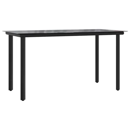 Vrtna garnitura - 5-dijelni vrtni blagovaonski set crni od tekstilena i čelika - Dužina stola 140 cm 4 Cijena