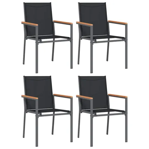 Vrtna garnitura - 5-dijelni vrtni blagovaonski set crni od tekstilena i čelika - Dužina stola 140 cm 4 Cijena
