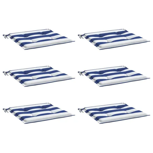 Jastuci za vrtne stolice 6 kom plavo-bijeli 40x40x3 cm tkanina - Plava i bijela 40 x 40 x 3 cm 6 Cijena
