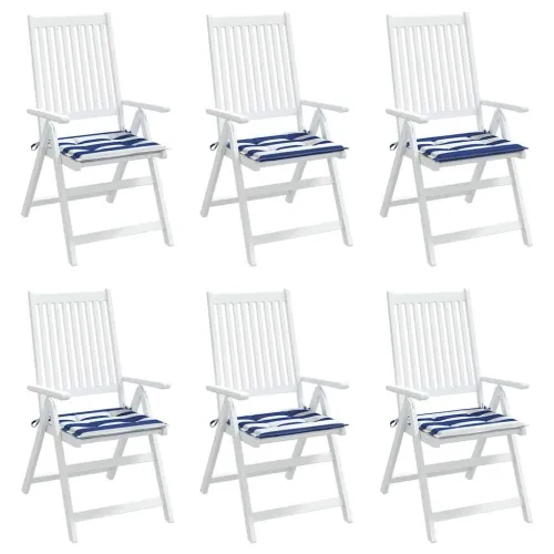Jastuci za vrtne stolice 6 kom plavo-bijeli 40x40x3 cm tkanina - Plava i bijela 40 x 40 x 3 cm 6 Cijena