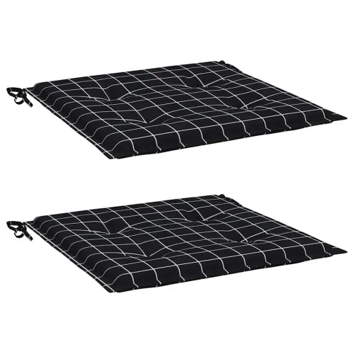 Jastuci za vrtne stolice 2 kom crni karirani 40x40x3 cm tkanina - Crno i bijelo 40 x 40 x 3 cm 2 Cijena