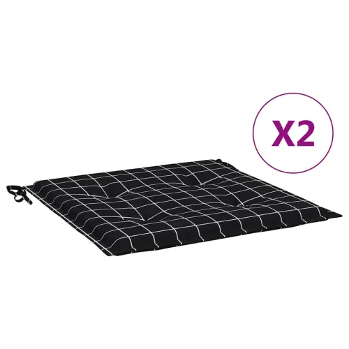 Jastuci za vrtne stolice 2 kom crni karirani 40x40x3 cm tkanina - Crno i bijelo 40 x 40 x 3 cm 2 Cijena