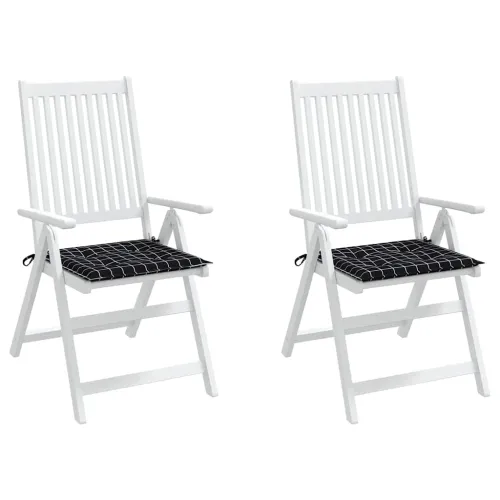 Jastuci za vrtne stolice 2 kom crni karirani 40x40x3 cm tkanina - Crno i bijelo 40 x 40 x 3 cm 2 Cijena
