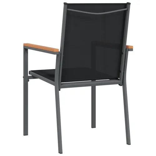 Vrtne stolice 4 kom crne 55 x 61,5 x 90 cm tekstilen i čelik - 4 Cijena