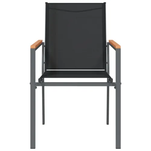 Vrtne stolice 4 kom crne 55 x 61,5 x 90 cm tekstilen i čelik - 4 Cijena