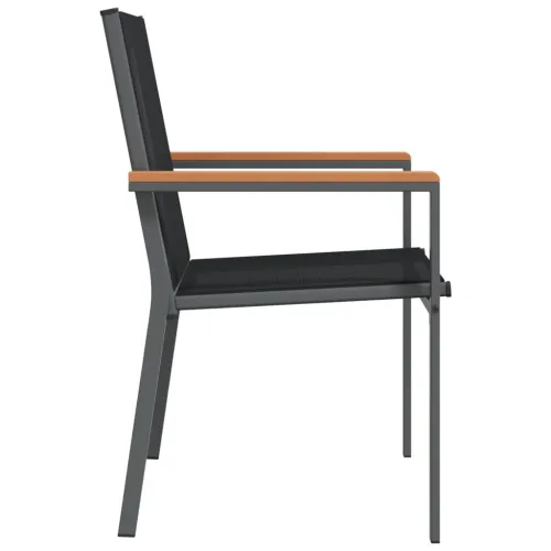 Vrtne stolice 6 kom crne 55 x 61,5 x 90 cm tekstilen i čelik - 6 Cijena