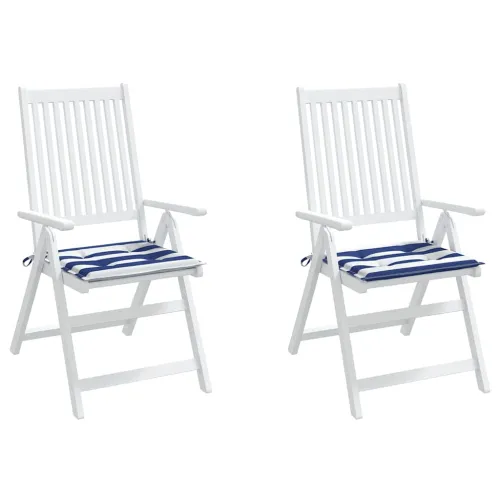 Jastuci za vrtne stolice 2 kom plavo-bijeli 50x50x3 cm tkanina - Plava i bijela 50 x 50 x 3 cm 2 Cijena