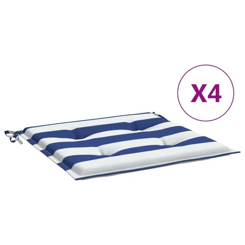 Jastuci za vrtne stolice 4 kom plavo-bijeli 50x50x3 cm tkanina - Plava i bijela 50 x 50 x 3 cm 4 Cijena