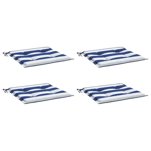Jastuci za vrtne stolice 4 kom plavo-bijeli 50x50x3 cm tkanina - Plava i bijela 50 x 50 x 3 cm 4 Cijena