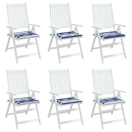 Jastuci za vrtne stolice 6 kom plavo-bijeli 50x50x3 cm tkanina - Plava i bijela 50 x 50 x 3 cm 6 Cijena