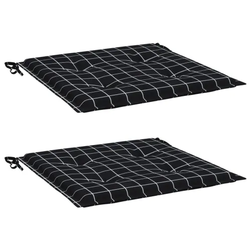 Jastuci za vrtne stolice 2 kom crni karirani 50x50x3 cm tkanina - Crno i bijelo 50 x 50 x 3 cm 2 Cijena