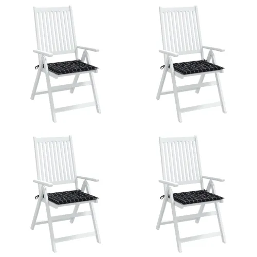 Jastuci za vrtne stolice 4 kom crni karirani 50x50x3 cm tkanina - Crno i bijelo 50 x 50 x 3 cm 4 Cijena