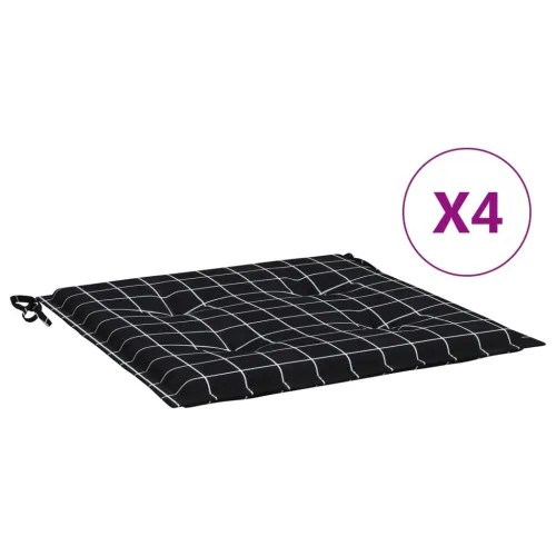 Jastuci za vrtne stolice 4 kom crni karirani 50x50x3 cm tkanina - Crno i bijelo 50 x 50 x 3 cm 4 Cijena