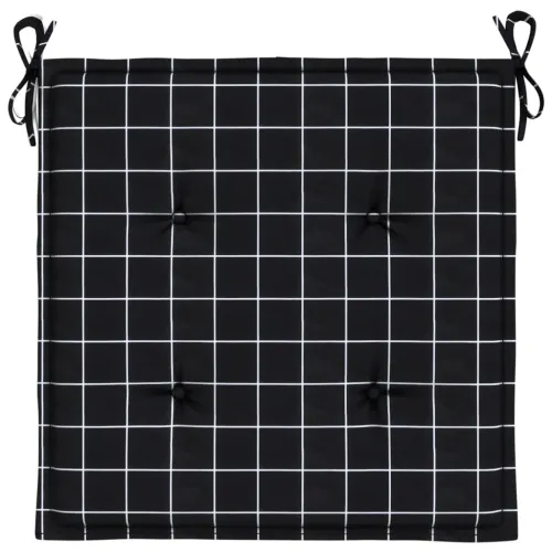 Jastuci za vrtne stolice 4 kom crni karirani 50x50x3 cm tkanina - Crno i bijelo 50 x 50 x 3 cm 4 Cijena