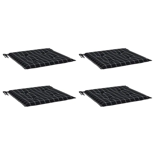 Jastuci za vrtne stolice 4 kom crni karirani 50x50x3 cm tkanina - Crno i bijelo 50 x 50 x 3 cm 4 Cijena