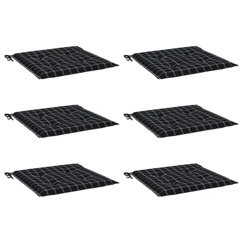 Jastuci za vrtne stolice 6 kom crni karirani 50x50x3 cm tkanina - Crno i bijelo 50 x 50 x 3 cm 6 Cijena