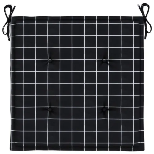 Jastuci za vrtne stolice 6 kom crni karirani 50x50x3 cm tkanina - Crno i bijelo 50 x 50 x 3 cm 6 Cijena