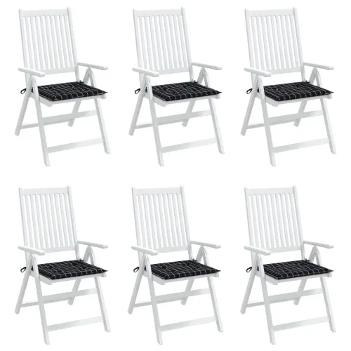 Jastuci za vrtne stolice 6 kom crni karirani 50x50x3 cm tkanina - Crno i bijelo 50 x 50 x 3 cm 6 Cijena