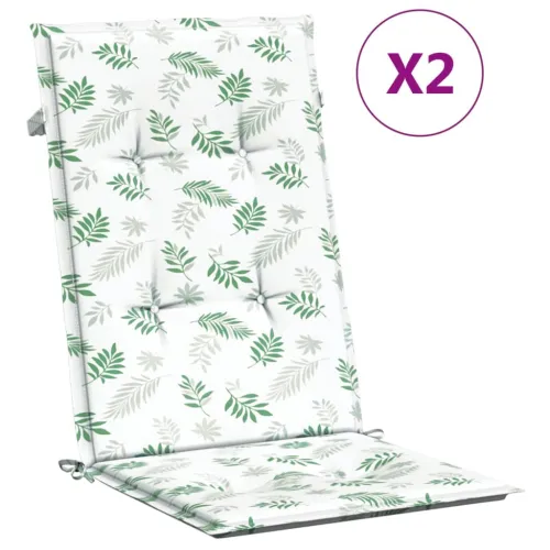 Jastuci za visoku stolicu 2 kom s uzorkom lišća od tkanine - Bijela i zelena 120 x 50 x 3 cm 2 Cijena