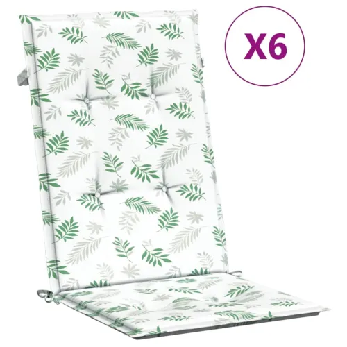 Jastuci za visoku stolicu 6 kom s uzorkom lišća od tkanine - Bijela i zelena 120 x 50 x 3 cm 6 Cijena