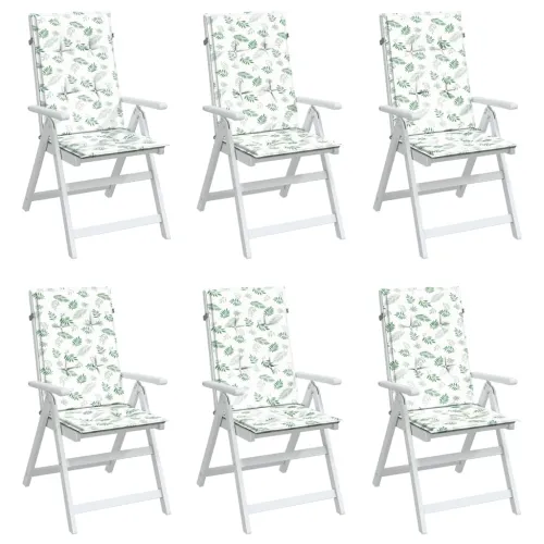 Jastuci za visoku stolicu 6 kom s uzorkom lišća od tkanine - Bijela i zelena 120 x 50 x 3 cm 6 Cijena