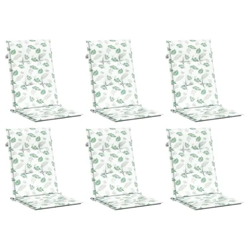 Jastuci za visoku stolicu 6 kom s uzorkom lišća od tkanine - Bijela i zelena 120 x 50 x 3 cm 6 Cijena