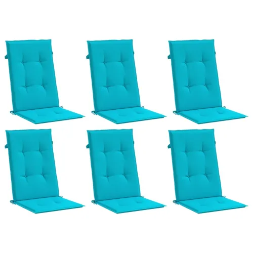 Jastuci za stolicu s visokim naslonom 6 kom tirkizni od tkanine - Tirkizna 120 x 50 x 3 cm 6 Cijena
