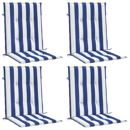 Jastuci za stolicu 4 kom plavo-bijeli prugasti od tkanine - Plava i bijela 100 x 50 x 4 cm 4 Cijena
