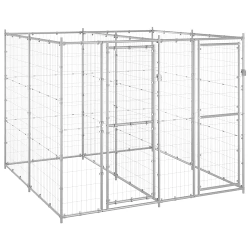 Vanjski kavez za pse od pocinčanog čelika 4,84 m² - Srebrno 220 x 220 x 180 cm 1 Ne Cijena