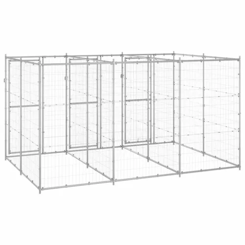 Vanjski kavez za pse od pocinčanog čelika 7,26 m² - Srebrno 330 x 220 x 180 cm 1 Ne Cijena