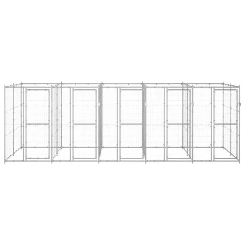 Vanjski kavez za pse od pocinčanog čelika 12,1 m² - Srebrno 550 x 220 x 180 cm 1 Ne Cijena