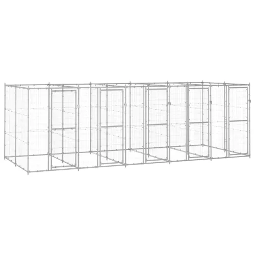 Vanjski kavez za pse od pocinčanog čelika 12,1 m² - Srebrno 550 x 220 x 180 cm 1 Ne Cijena